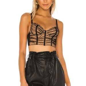 REVOLVE Black and Tan Lace Bustier